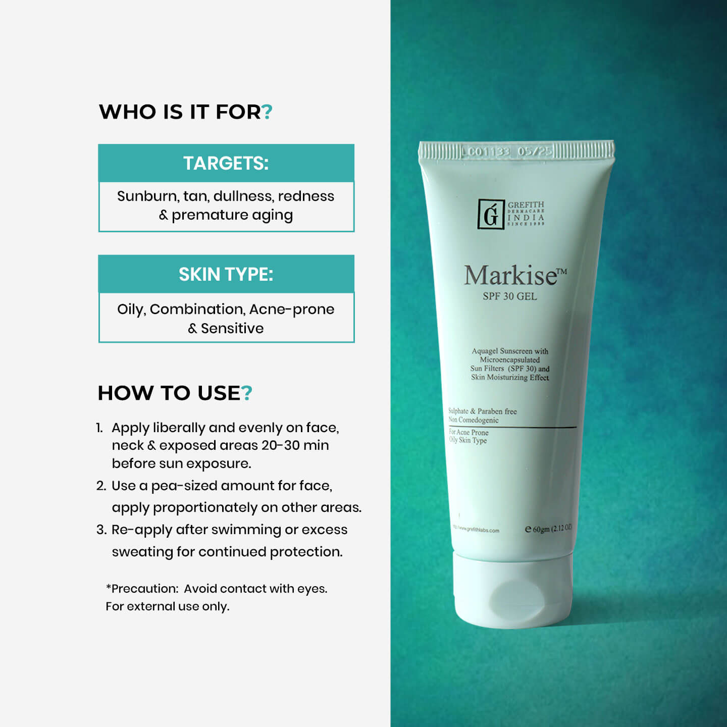 Markise SPF 30 PA++++ Matte Sunscreen Gel